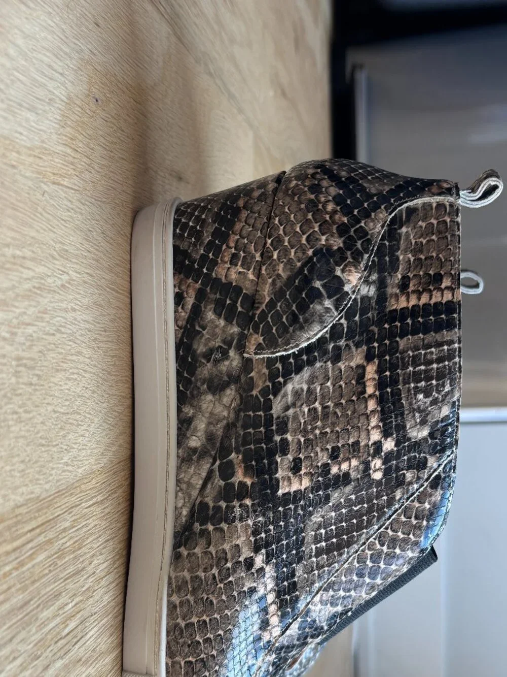 Linea Paolo Hidden Wedge Heel Snake Print Sneakers